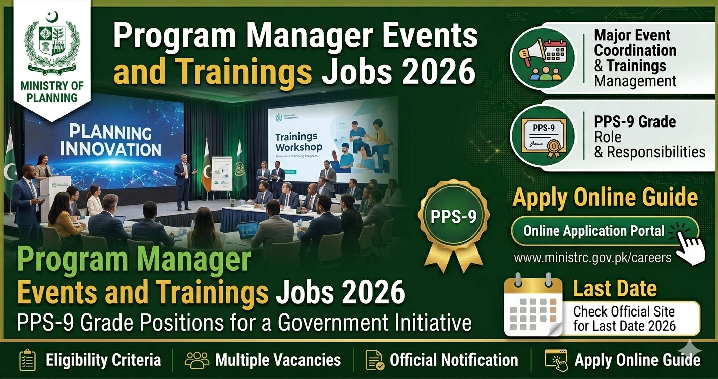 Program Manager Events and Trainings PPS-9 Jobs 2026 in Ministry of Planning Pakistan – Apply Now