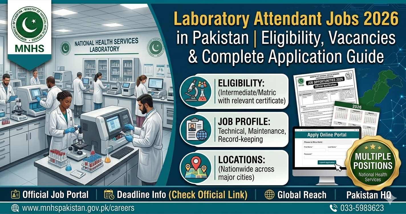 Laboratory Attendant Jobs 2026 in Pakistan – Eligibility, Vacancies & Complete Application Guide