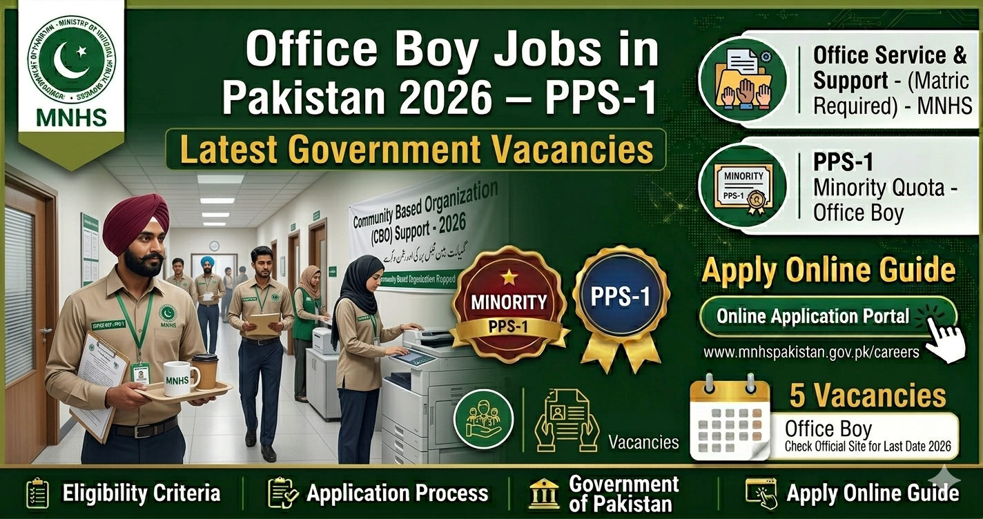 Office Boy Jobs in Pakistan 2026 – Ministry of National Health Services Pakistan PPS-1 Latest Government Vacancies