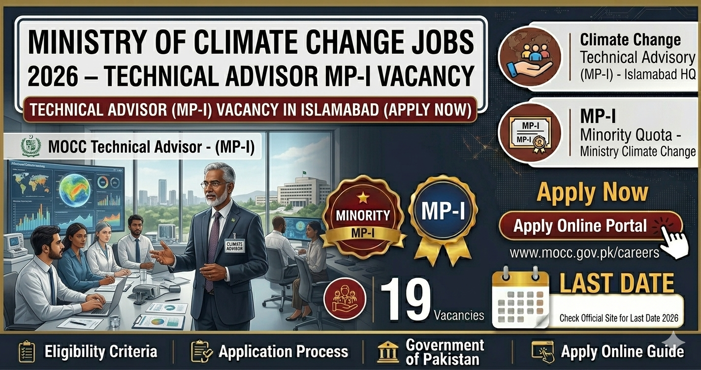 Ministry of Climate Change Jobs 2026 – Technical Advisor MP-I Vacancy in Islamabad (Apply Now)