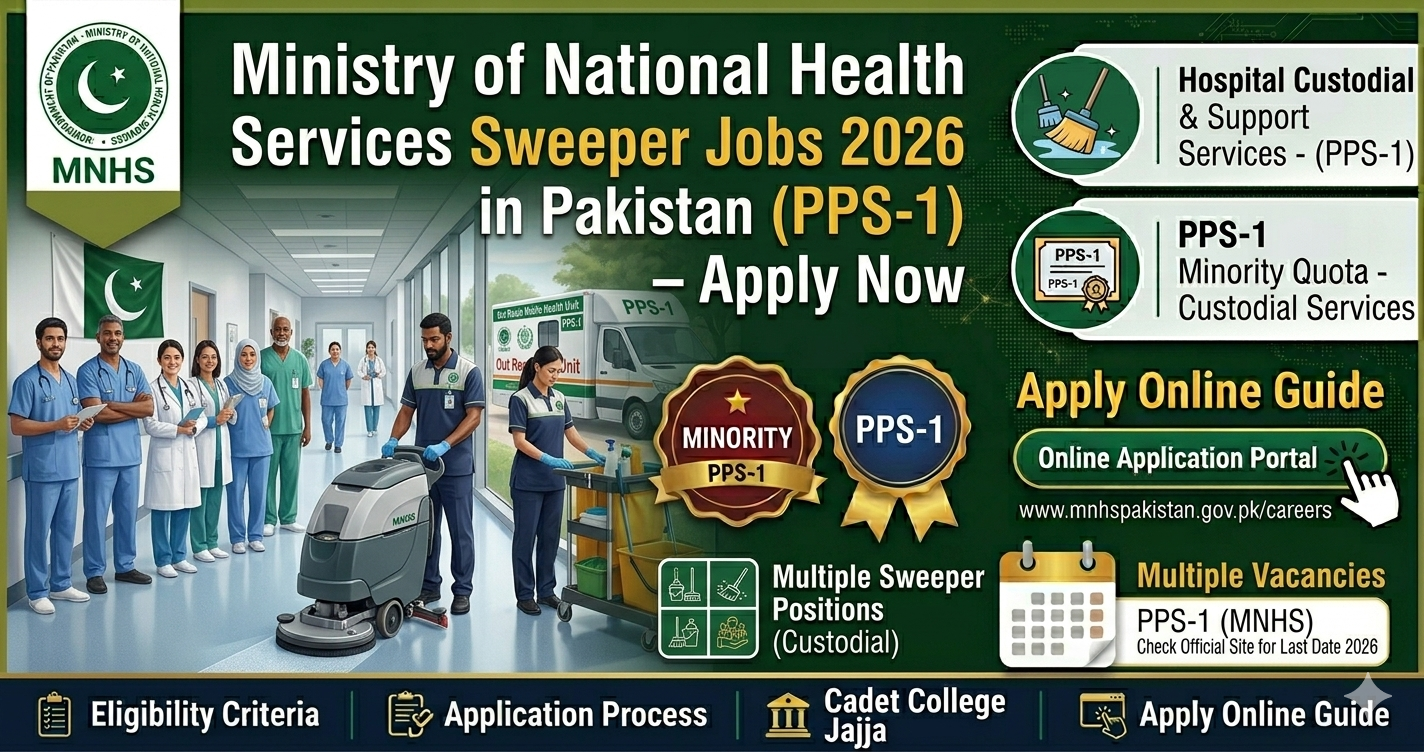 Ministry of National Health Services jobs 2026 Sweeper (PPS-1) in Pakistan – Apply Now