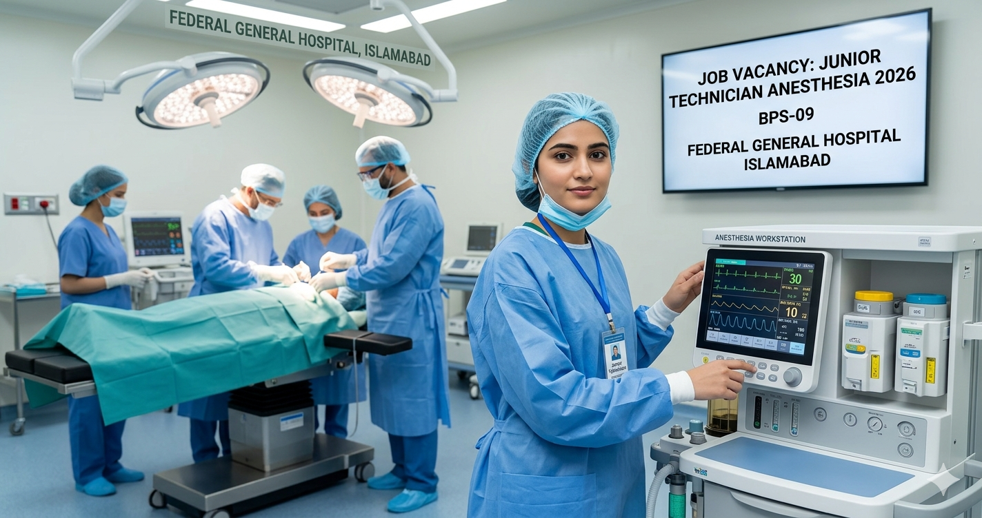 Junior Technician Anesthesia Job 2026 BPS-09 – Federal General Hospital Islamabad Latest Vacancy