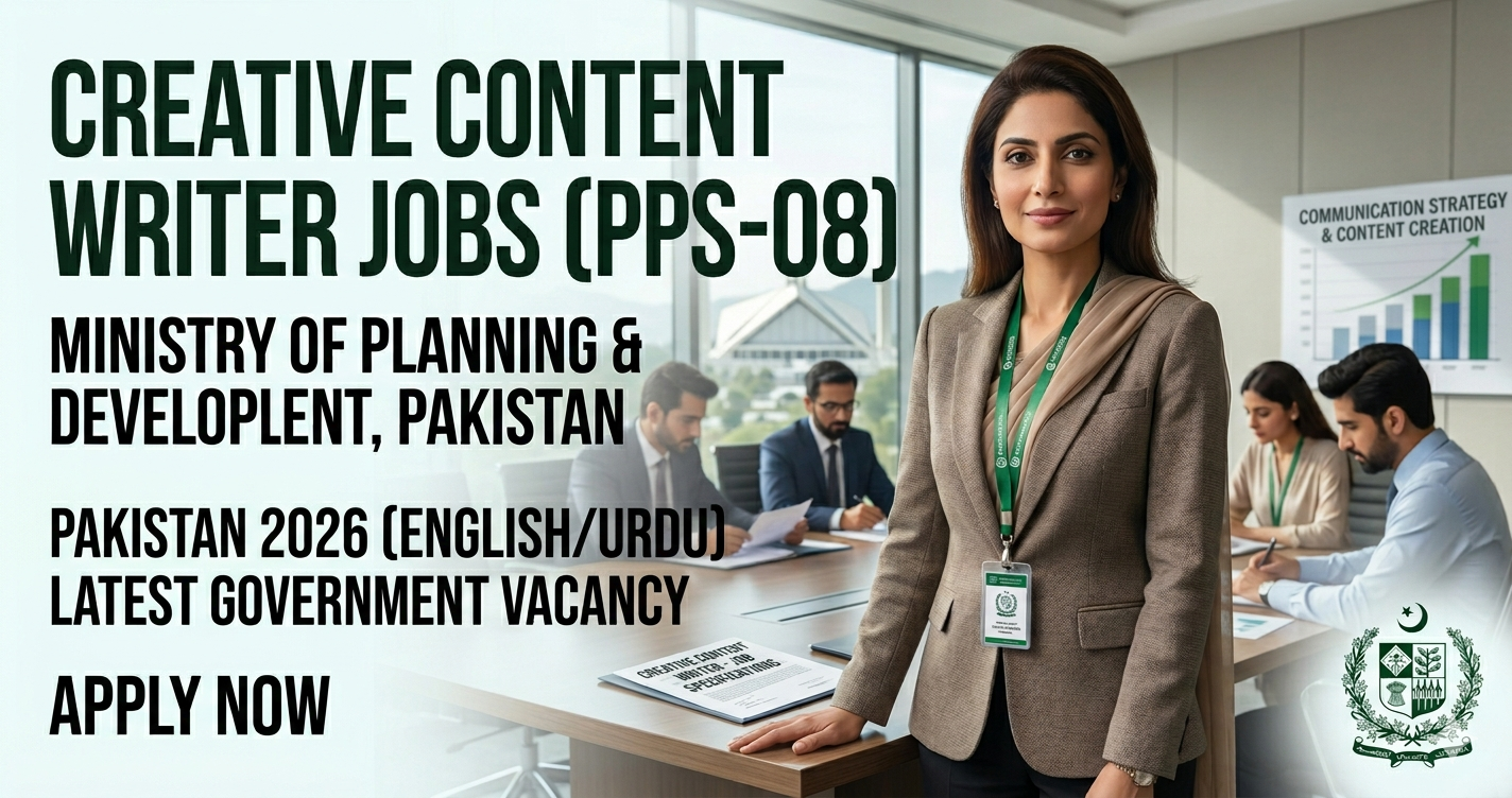Creative Content Writer Jobs Pakistan 2026 (English/Urdu) PPS-08 – Ministry of Planning & Development Government of Pakistan Latest Vacancy