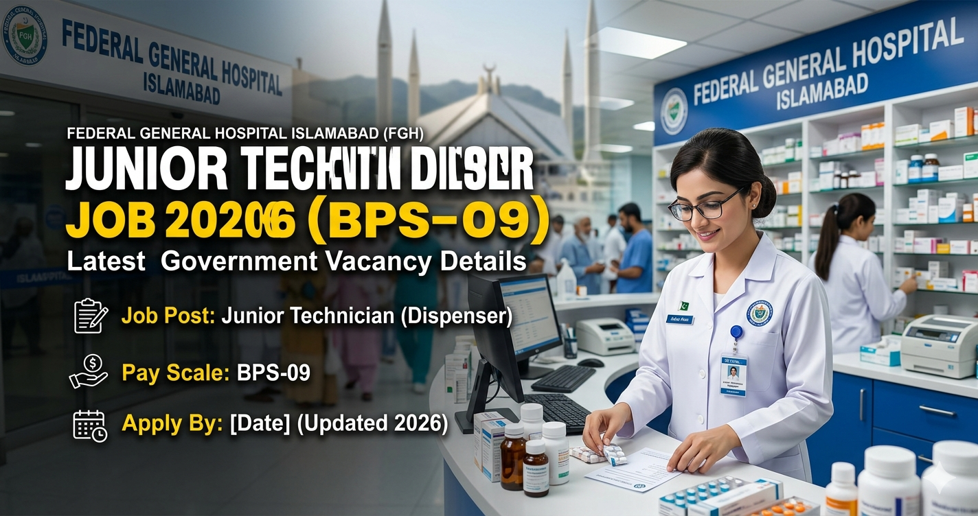 Federal General Hospital Islamabad Jobs 2026 Junior Technician Dispenser (BPS-09) – Latest Government Vacancy Details