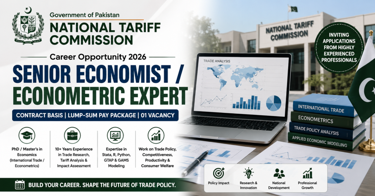 National Tariff Commission Jobs 2026 Announces Senior Economist / Econometric Expert : Eligibility, Qualifications and Application Details