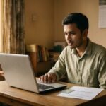FPSC Jobs 2026 – Advertisement, Syllabus Aur Online Apply Guide illustrated by a candidate completing an online federal job application at home